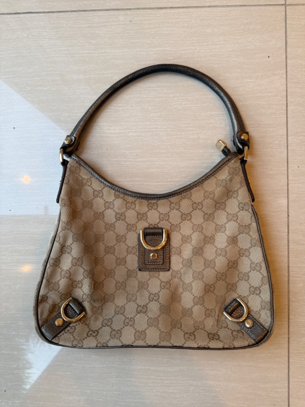 Gucci GG Canvas Abbey D-Ring Shoulder Bag – Brown Monogram